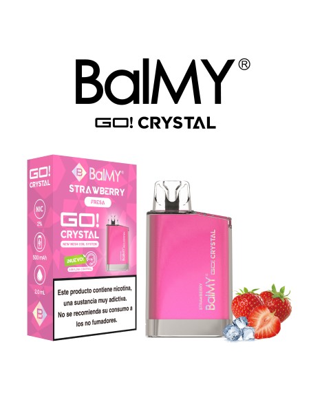 PODS DESECHABLES BALMY CRYSTAL SHISHA EDITION Sabor Fresa ice