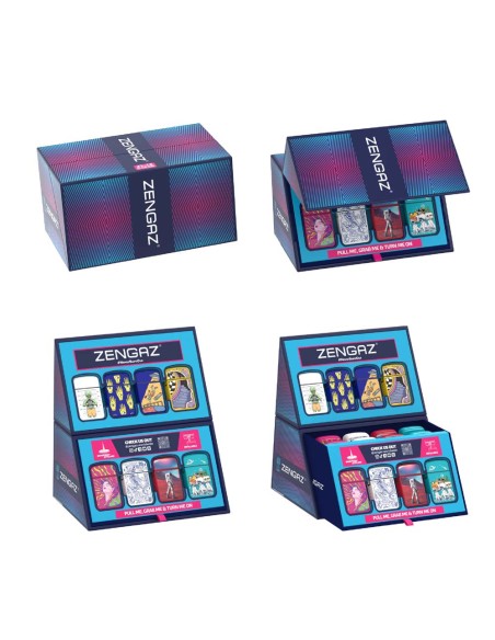 EXPOSITOR 16 ENCENDEDORES ZENGAZ ROYAL JET MINI CUBE S3
