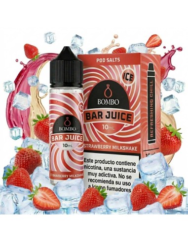 Bombo Bar Juice Strawberry Milkshake Ice - Sales de Nicotina 10 ml