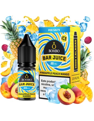 Bombo Bar Juice Pineapple Peach Mango Ice - Sales de Nicotina 10 ml