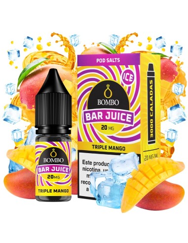 Bombo Bar Juice Triple Mango Ice - Sales de Nicotina 10 ml