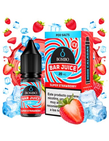 Bombo Bar Juice Super Strawberry Ice - Sales de Nicotina 10 ml