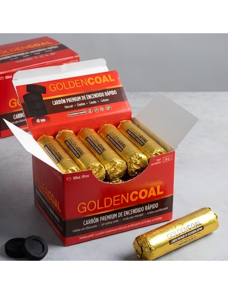 CARBÓN CACHIMBA AUTOENCENDIDO GOLDEN COAL - 40 MM