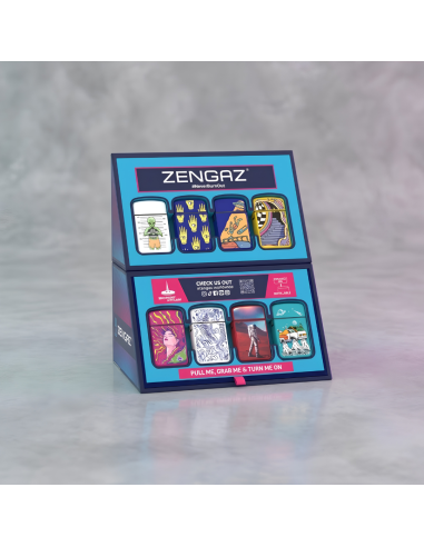 EXPOSITOR 16 ENCENDEDORES ZENGAZ ROYAL JET MINI CUBE S3