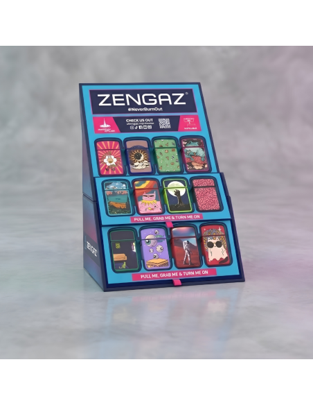 EXPOSITOR 48 ENCENDEDORES ZENGAZ ROYAL JET CUBE S22