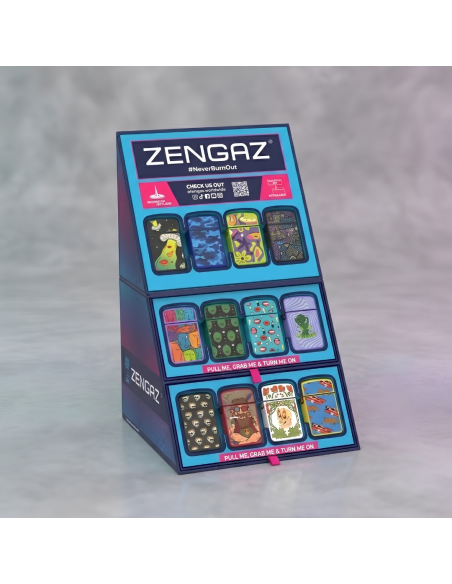 EXPOSITOR 48 ENCENDEDORES ZENGAZ ROYAL JET CUBE S19